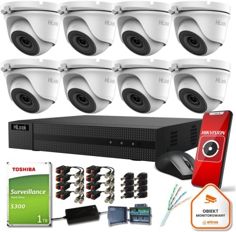 Zestaw monitoringu Hilook 8 kamer 2mpx TVICAM-T2M z dyskiem 1TB Zestaw monitoringu Hilook 8 kamer 2mpx TVICAM-T2M z dyskiem 1TB