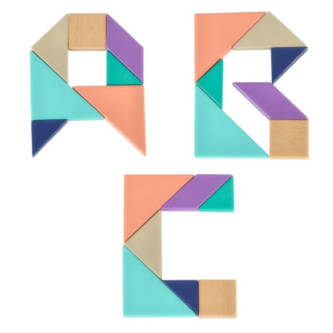 Układnka drewniana logiczna klocki tangram Układnka drewniana logiczna klocki tangram