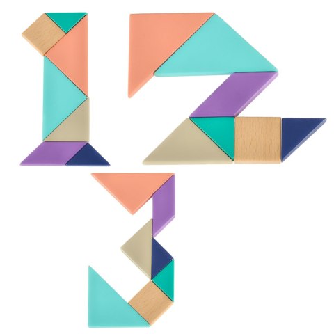 Układnka drewniana logiczna klocki tangram Układnka drewniana logiczna klocki tangram