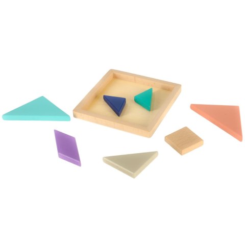Układnka drewniana logiczna klocki tangram Układnka drewniana logiczna klocki tangram