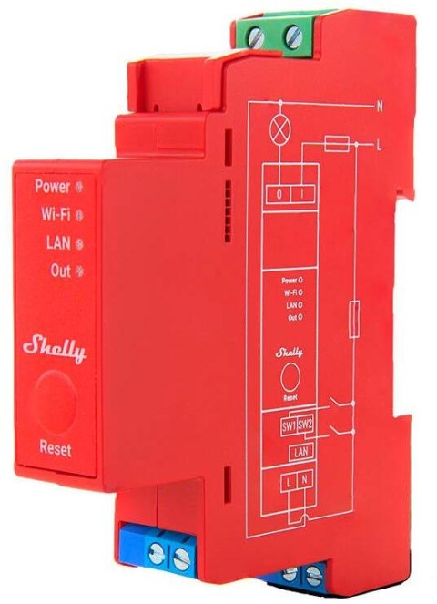 Shelly Pro 1PM 1-kanałowy przekaźnik z pomiarem energii na szynę DIN WIFI/LAN Shelly Pro 1PM 1-kanałowy przekaźnik z pomiarem energii na szynę DIN WIFI/LAN