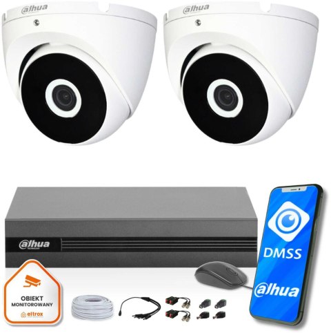 Zestaw monitoringu Dahua COOPER XVR 2x Kamera kopułkowa FullHD Zestaw monitoringu Dahua COOPER XVR 2x Kamera kopułkowa FullHD