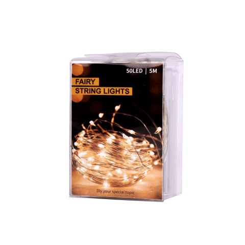 Lampki LED druciki dekoracyjne 5m 50LED ciepły biały Lampki LED druciki dekoracyjne 5m 50LED ciepły biały