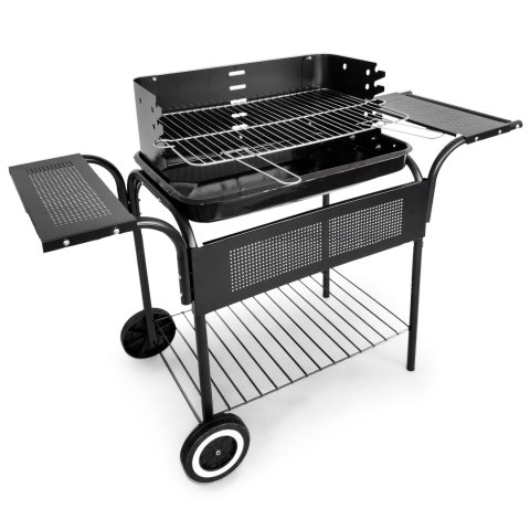Grill ogrodowy metalowe półki regulacja rusztu koła Grill ogrodowy metalowe półki regulacja rusztu koła