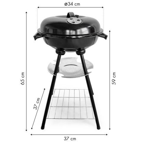 Grill ogrodowy z pokrywą i popielnikiem Grill ogrodowy z pokrywą i popielnikiem