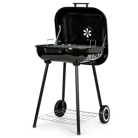 Grill ogrodowy z pokrywą na zawiasach + kółka Grill ogrodowy z pokrywą na zawiasach + kółka