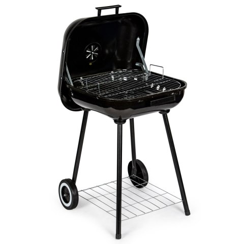 Grill ogrodowy z pokrywą na zawiasach + kółka Grill ogrodowy z pokrywą na zawiasach + kółka