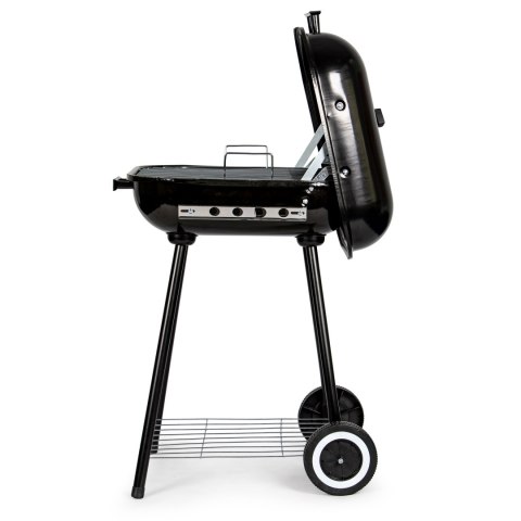 Grill ogrodowy z pokrywą na zawiasach + kółka Grill ogrodowy z pokrywą na zawiasach + kółka