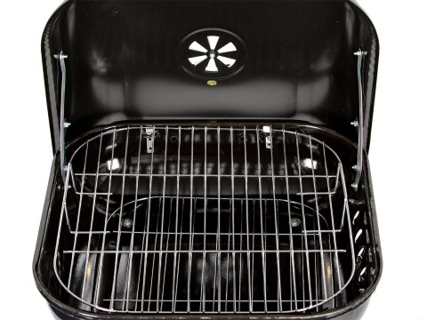 Grill ogrodowy z pokrywą na zawiasach + kółka Grill ogrodowy z pokrywą na zawiasach + kółka