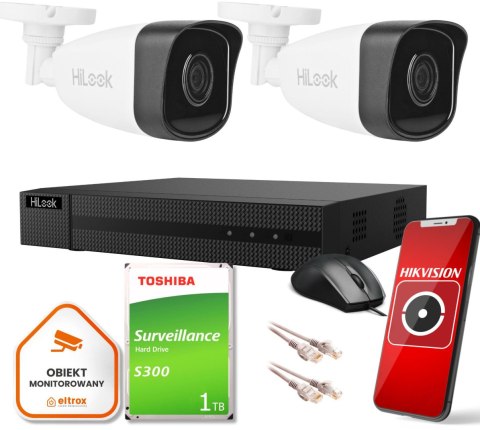 Zestaw monitoringu Hilook by Hikvision 2 kamer IP IPCAM-B5 1TB dysk Zestaw monitoringu Hilook by Hikvision 2 kamer IP IPCAM-B5 1TB dysk