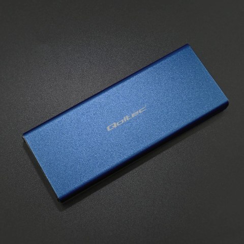 Qoltec Aluminiowa Obudowa | Kieszeń na dysk M.2 SSD | SATA | NGFF | USB 3.0 | Super speed | 2TB | Niebieski