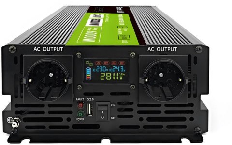 PRZETWORNICA NAPIĘCIA Green Cell PowerInverter LCD 24V -> 230V 3000/6000W CZYSTA SINUSOIDA PRZETWORNICA NAPIĘCIA Green Cell PowerInverter LCD 24V -> 230V 3000/6000W CZYSTA SINUSOIDA