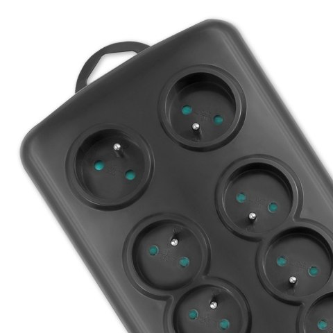 Qoltec Listwa antyprzepięciowa Qoltec | 8 gniazd | 2.5m | Czarna