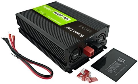 PRZETWORNICA NAPIĘCIA Green Cell PowerInverter LCD 12V -> 230V 2000W/4000W CZYSTA SINUSOIDA PRZETWORNICA NAPIĘCIA Green Cell PowerInverter LCD 12V -> 230V 2000W/4000W CZYSTA SINUSOIDA