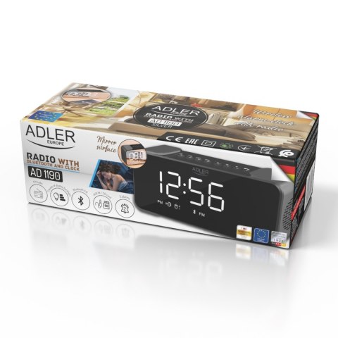 Adler AD 1190 Silver Radiobudzik bezprzewodowy radio budzik przenośny Bluetooth USB AUX karta SD 2600mAh Adler AD 1190 Silver Radiobudzik bezprzewodowy radio budzik przenośny Bluetooth USB AUX karta SD 2600mAh