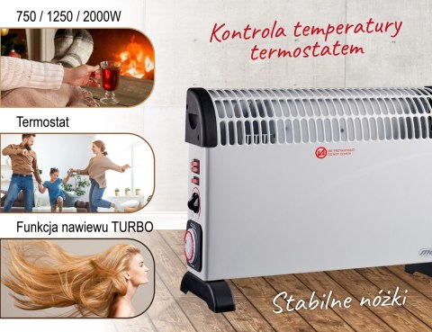 Mesko MS 7741w Grzejnik konwektorowy elektryczny Timer Turbo nawiew termostat Mesko MS 7741w Grzejnik konwektorowy elektryczny Timer Turbo nawiew termostat