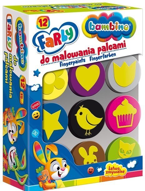 BAMBINO Farby do malowania palcami 12 kolorów BAMBINO Farby do malowania palcami 12 kolorów