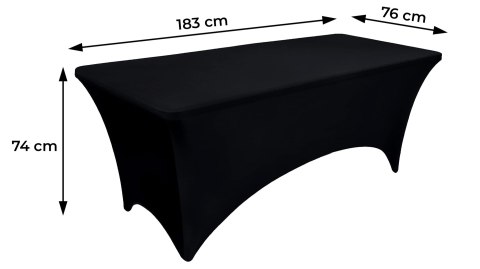 Obrus uniwersalny pokrowiec na stół cateringowy 180 cm 6FT czarny elastyczny Obrus uniwersalny pokrowiec na stół cateringowy 180 cm 6FT czarny elastyczny