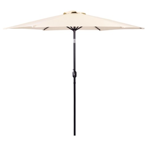 Duży parasol ogrodowy skośny łamany z korbą 6 żeber beżowy 270 cm Duży parasol ogrodowy skośny łamany z korbą 6 żeber beżowy 270 cm