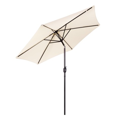 Duży parasol ogrodowy skośny łamany z korbą 6 żeber beżowy 270 cm Duży parasol ogrodowy skośny łamany z korbą 6 żeber beżowy 270 cm