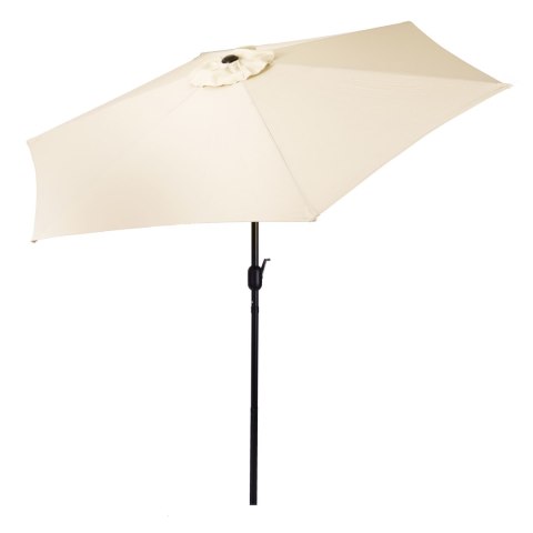 Duży parasol ogrodowy skośny łamany z korbą 6 żeber beżowy 270 cm Duży parasol ogrodowy skośny łamany z korbą 6 żeber beżowy 270 cm