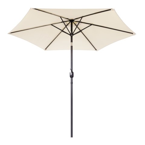 Duży parasol ogrodowy skośny łamany z korbą 6 żeber beżowy 270 cm Duży parasol ogrodowy skośny łamany z korbą 6 żeber beżowy 270 cm