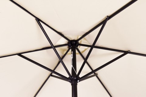 Duży parasol ogrodowy skośny łamany z korbą 6 żeber beżowy 270 cm Duży parasol ogrodowy skośny łamany z korbą 6 żeber beżowy 270 cm