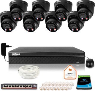 Zestaw monitoringu IP DAHUA 8 kamer kopułkowych 8Mpx