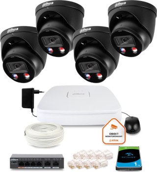 Zestaw monitoringu IP DAHUA 4 kamer kopułkowych 8Mpx