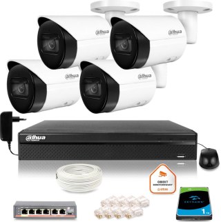 Zestaw monitoringu IP DAHUA 4 kamer tubowych 2Mpx