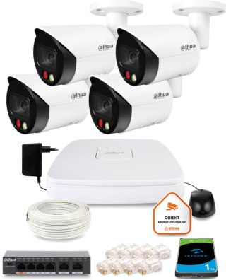 Zestaw monitoringu IP DAHUA 4 kamer tubowych 5Mpx
