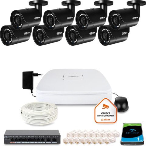 Zestaw monitoringu IP DAHUA 8 kamer tubowych 4Mpx Zestaw monitoringu IP DAHUA 8 kamer tubowych 4Mpx