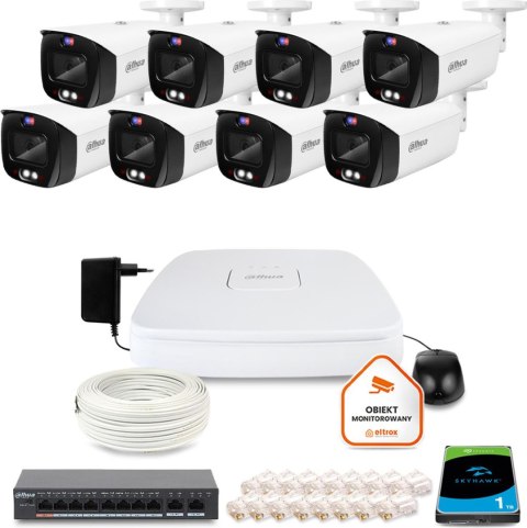 Zestaw monitoringu IP DAHUA 8 kamer tubowych 8Mpx Zestaw monitoringu IP DAHUA 8 kamer tubowych 8Mpx