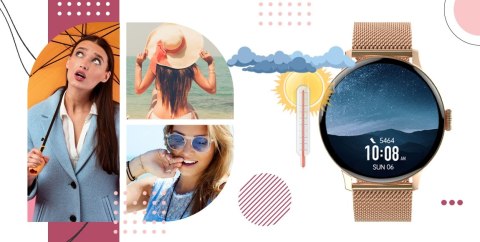Smartwatch Giewont Różowy GW330-1 Różowe Złoto-Róż Pudrowy Pasek Silikonowy + Bransoleta Różowe Złoto Smartwatch Giewont Różowy GW330-1 Różowe Złoto-Róż Pudrowy Pasek Silikonowy + Bransoleta Różowe Złoto