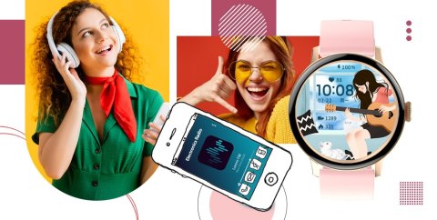 Smartwatch Giewont Różowy GW330-1 Różowe Złoto-Róż Pudrowy Pasek Silikonowy + Bransoleta Różowe Złoto Smartwatch Giewont Różowy GW330-1 Różowe Złoto-Róż Pudrowy Pasek Silikonowy + Bransoleta Różowe Złoto