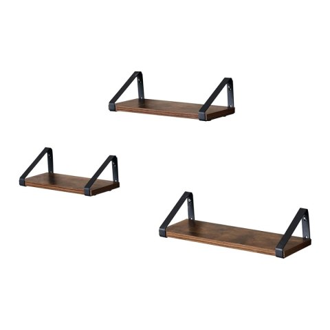 Zestaw 3 półek wiszących drewniane Loft Zestaw 3 półek wiszących drewniane Loft