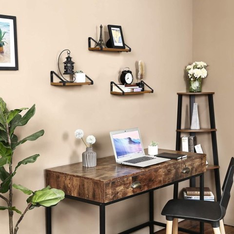 Zestaw 3 półek wiszących drewniane Loft Zestaw 3 półek wiszących drewniane Loft