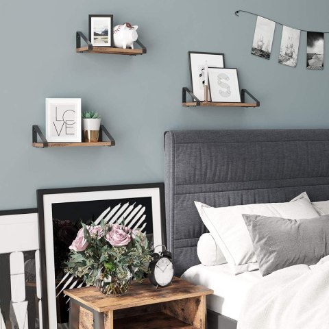 Zestaw 3 półek wiszących drewniane Loft Zestaw 3 półek wiszących drewniane Loft