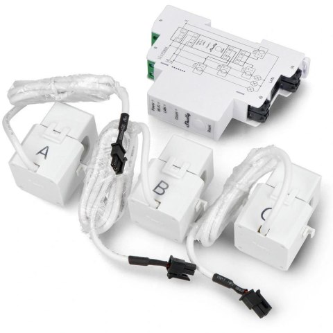 Shelly Pro 3EM 2-kierunkowy 3-fazowy miernik zużycia energii elektrycznej 120A WIFI Shelly Pro 3EM 2-kierunkowy 3-fazowy miernik zużycia energii elektrycznej 120A WIFI