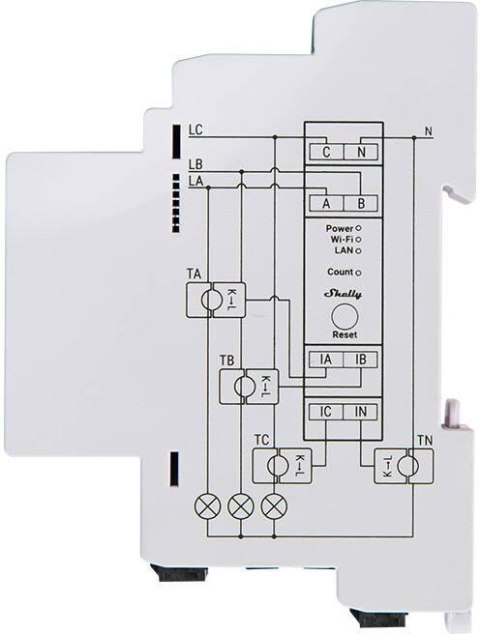 Shelly Pro 3EM 2-kierunkowy 3-fazowy miernik zużycia energii elektrycznej 120A WIFI Shelly Pro 3EM 2-kierunkowy 3-fazowy miernik zużycia energii elektrycznej 120A WIFI
