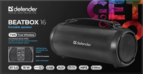 GŁOŚNIK DEFENDER BEATBOX 16 BLUETOOTH 16W GŁOŚNIK DEFENDER BEATBOX 16 BLUETOOTH 16W