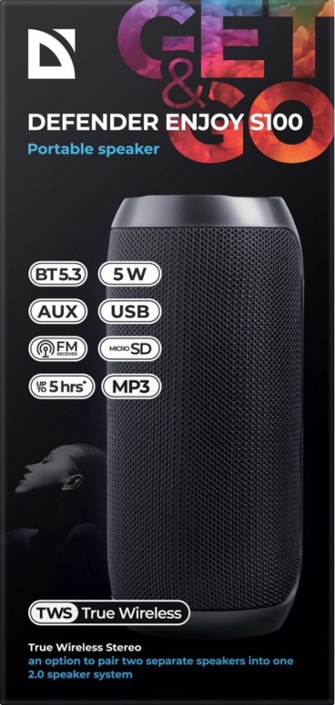 GŁOŚNIK DEFENDER ENJOY S100 BLUETOOTH CZARNY GŁOŚNIK DEFENDER ENJOY S100 BLUETOOTH CZARNY