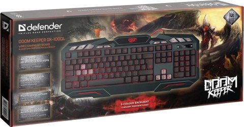 KLAWIATURA DEFENDER DOOM KEEPER GK-100DL PODŚWIETLANA GAMING KLAWIATURA DEFENDER DOOM KEEPER GK-100DL PODŚWIETLANA GAMING