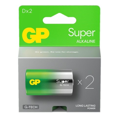 Bateria alkaliczna D / LR20 GP Super Alkaline G-TECH - 2 sztuki Bateria alkaliczna D / LR20 GP Super Alkaline G-TECH - 2 sztuki