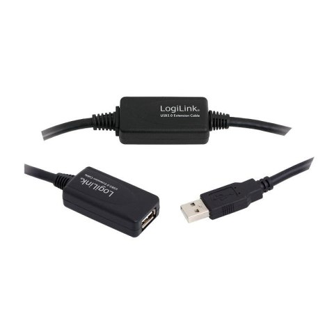 Kabel USB 2.0 LogiLink UA0146 USB-A/M na USB-A/F, wzmacniacz, czarny, 20 m Kabel USB 2.0 LogiLink UA0146 USB-A/M na USB-A/F, wzmacniacz, czarny, 20 m
