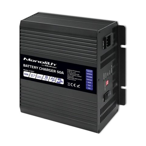 Ładowarka inteligentna Qoltec Monolith do akumulatorów LiFePO4 AGM GEL SLA | 50A | 12V Ładowarka inteligentna Qoltec Monolith do akumulatorów LiFePO4 AGM GEL SLA | 50A | 12V