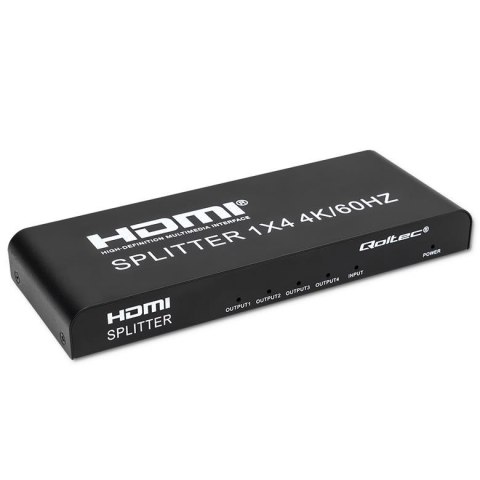 Rozdzielacz aktywny Qoltec Splitter 4 x HDMI 4K x 2K | 6Gb/s | 60Hz Rozdzielacz aktywny Qoltec Splitter 4 x HDMI 4K x 2K | 6Gb/s | 60Hz