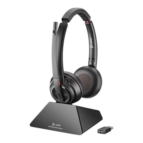 Słuchawki bezprzewodowe z mikrofonem Poly Savi 8220 UC M USB-A Headset czarne Słuchawki bezprzewodowe z mikrofonem Poly Savi 8220 UC M USB-A Headset czarne