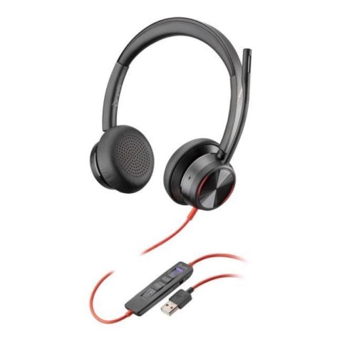 Słuchawki z mikrofonem Poly Blackwire 8225 USB-A M Headset czarne Słuchawki z mikrofonem Poly Blackwire 8225 USB-A M Headset czarne