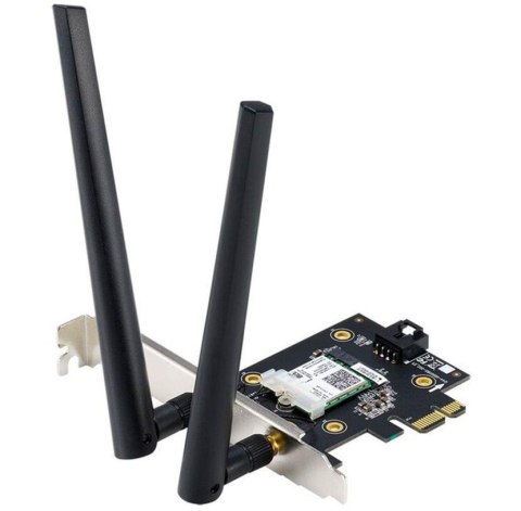 Karta sieciowa Asus PCE-AX3000 WiFi 6 802.11ax, Bluetooth 5, Dual Band, 160MHz, WPA3, OFDMA , MU-MIMO Karta sieciowa Asus PCE-AX3000 WiFi 6 802.11ax, Bluetooth 5, Dual Band, 160MHz, WPA3, OFDMA , MU-MIMO